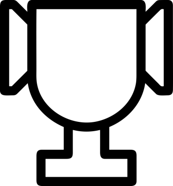 Kazanan Siyah ve Beyaz Logo Simgesi Markalaşma ve Tasarım için PNG Biçiminde