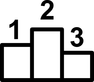 Kazanan Siyah ve Beyaz Logo Simgesi Markalaşma ve Tasarım için PNG Biçiminde