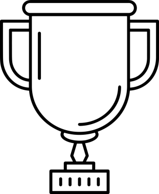 Kazanan Siyah ve Beyaz Logo Simgesi Markalaşma ve Tasarım için PNG Biçiminde