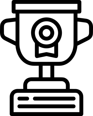 Kazanan Siyah ve Beyaz Logo Simgesi Markalaşma ve Tasarım için PNG Biçiminde