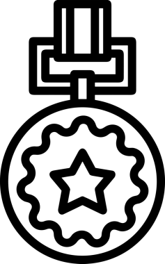Kazanan Siyah ve Beyaz Logo Simgesi Markalaşma ve Tasarım için PNG Biçiminde