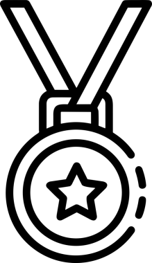 Kazanan Siyah ve Beyaz Logo Simgesi Markalaşma ve Tasarım için PNG Biçiminde