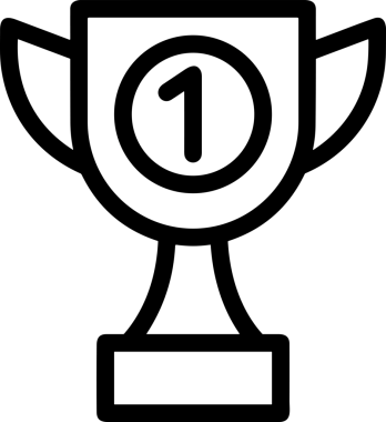 Kazanan Siyah ve Beyaz Logo Simgesi Markalaşma ve Tasarım için PNG Biçiminde