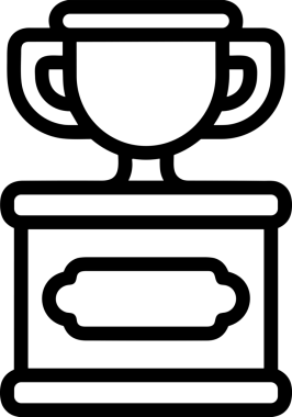 Kazanan Siyah ve Beyaz Logo Simgesi Markalaşma ve Tasarım için PNG Biçiminde