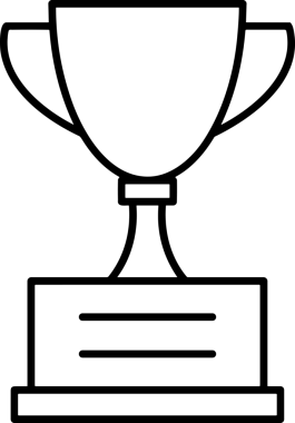 Kazanan Siyah ve Beyaz Logo Simgesi Markalaşma ve Tasarım için PNG Biçiminde