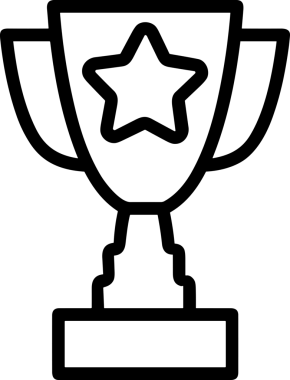 Kazanan Siyah ve Beyaz Logo Simgesi Markalaşma ve Tasarım için PNG Biçiminde