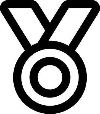 Kazanan Siyah ve Beyaz Logo Simgesi Markalaşma ve Tasarım için PNG Biçiminde
