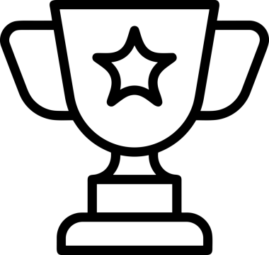 Kazanan Siyah ve Beyaz Logo Simgesi Markalaşma ve Tasarım için PNG Biçiminde