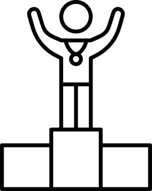 Kazanan Siyah ve Beyaz Logo Simgesi Markalaşma ve Tasarım için PNG Biçiminde