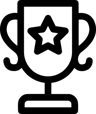 Kazanan Siyah ve Beyaz Logo Simgesi Markalaşma ve Tasarım için PNG Biçiminde