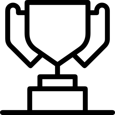 Kazanan Siyah ve Beyaz Logo Simgesi Markalaşma ve Tasarım için PNG Biçiminde