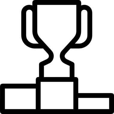Kazanan Siyah ve Beyaz Logo Simgesi Markalaşma ve Tasarım için PNG Biçiminde