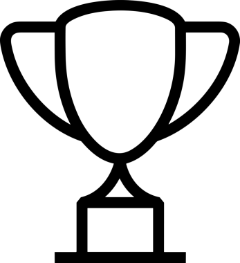 Kazanan Siyah ve Beyaz Logo Simgesi Markalaşma ve Tasarım için PNG Biçiminde