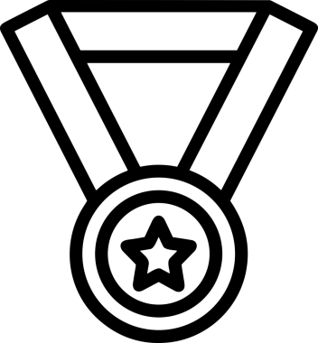 Kazanan Siyah ve Beyaz Logo Simgesi Markalaşma ve Tasarım için PNG Biçiminde