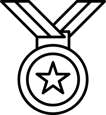 Kazanan Siyah ve Beyaz Logo Simgesi Markalaşma ve Tasarım için PNG Biçiminde