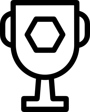 Kazanan Siyah ve Beyaz Logo Simgesi Markalaşma ve Tasarım için PNG Biçiminde
