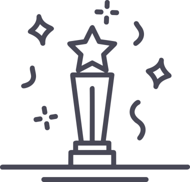 Kazanan Siyah ve Beyaz Logo Simgesi Markalaşma ve Tasarım için PNG Biçiminde