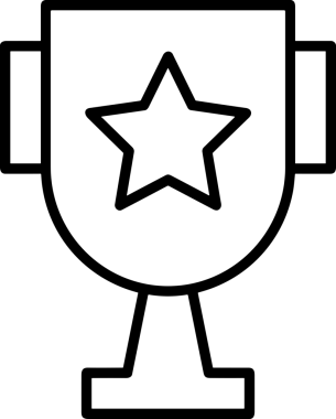 Kazanan Siyah ve Beyaz Logo Simgesi Markalaşma ve Tasarım için PNG Biçiminde