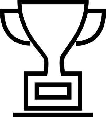 Kazanan Siyah ve Beyaz Logo Simgesi Markalaşma ve Tasarım için PNG Biçiminde