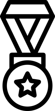 Kazanan Siyah ve Beyaz Logo Simgesi Markalaşma ve Tasarım için PNG Biçiminde