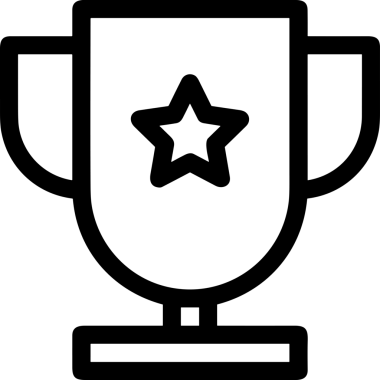 Kazanan Siyah ve Beyaz Logo Simgesi Markalaşma ve Tasarım için PNG Biçiminde