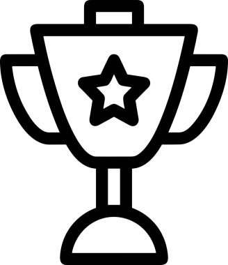 Kazanan Siyah ve Beyaz Logo Simgesi Markalaşma ve Tasarım için PNG Biçiminde