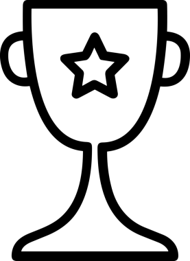 Kazanan Siyah ve Beyaz Logo Simgesi Markalaşma ve Tasarım için PNG Biçiminde