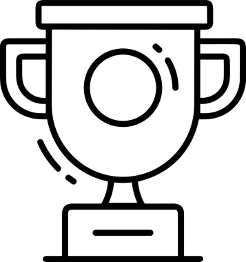 Kazanan Siyah ve Beyaz Logo Simgesi Markalaşma ve Tasarım için PNG Biçiminde