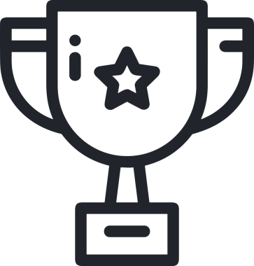 Kazanan Siyah ve Beyaz Logo Simgesi Markalaşma ve Tasarım için PNG Biçiminde