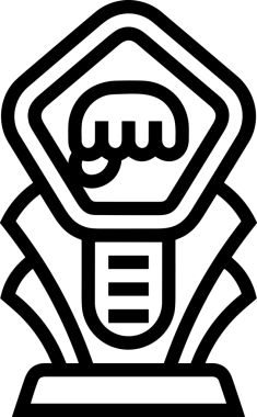 Kazanan Siyah ve Beyaz Logo Simgesi Markalaşma ve Tasarım için PNG Biçiminde