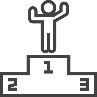 Kazanan Siyah ve Beyaz Logo Simgesi Markalaşma ve Tasarım için PNG Biçiminde