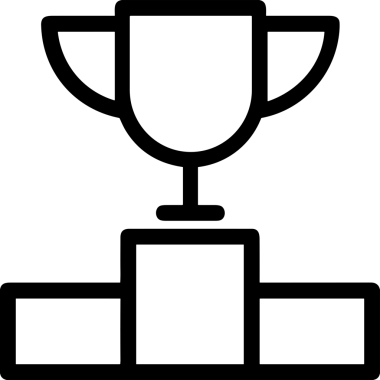 Kazanan Siyah ve Beyaz Logo Simgesi Markalaşma ve Tasarım için PNG Biçiminde
