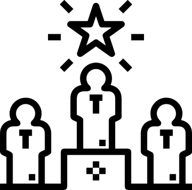 Kazanan Siyah ve Beyaz Logo Simgesi Markalaşma ve Tasarım için PNG Biçiminde