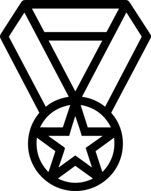 Kazanan Siyah ve Beyaz Logo Simgesi Markalaşma ve Tasarım için PNG Biçiminde