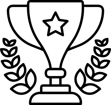 Kazanan Siyah ve Beyaz Logo Simgesi Markalaşma ve Tasarım için PNG Biçiminde