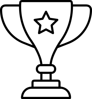 Kazanan Siyah ve Beyaz Logo Simgesi Markalaşma ve Tasarım için PNG Biçiminde