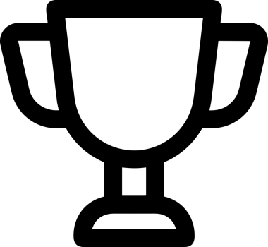 Kazanan Siyah ve Beyaz Logo Simgesi Markalaşma ve Tasarım için PNG Biçiminde