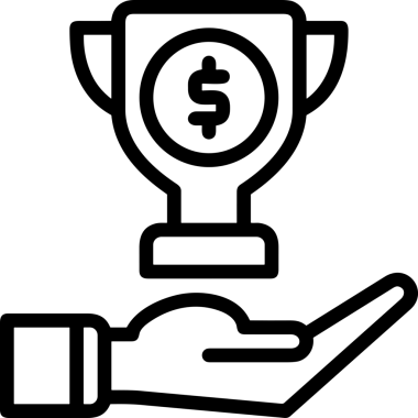 Kazanan Siyah ve Beyaz Logo Simgesi Markalaşma ve Tasarım için PNG Biçiminde