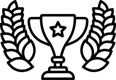 Kazanan Siyah ve Beyaz Logo Simgesi Markalaşma ve Tasarım için PNG Biçiminde