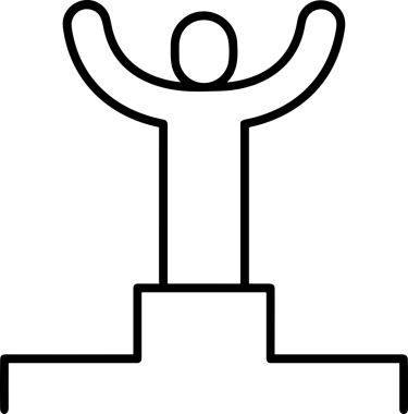 Kazanan Siyah ve Beyaz Logo Simgesi Markalaşma ve Tasarım için PNG Biçiminde