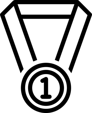 Kazanan Siyah ve Beyaz Logo Simgesi Markalaşma ve Tasarım için PNG Biçiminde
