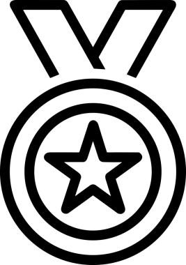 Kazanan Siyah ve Beyaz Logo Simgesi Markalaşma ve Tasarım için PNG Biçiminde