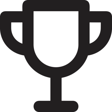 Kazanan Siyah ve Beyaz Logo Simgesi Markalaşma ve Tasarım için PNG Biçiminde