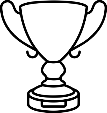 Kazanan Siyah ve Beyaz Logo Simgesi Markalaşma ve Tasarım için PNG Biçiminde