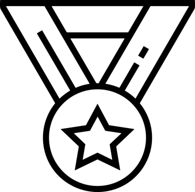Kazanan Siyah ve Beyaz Logo Simgesi Markalaşma ve Tasarım için PNG Biçiminde