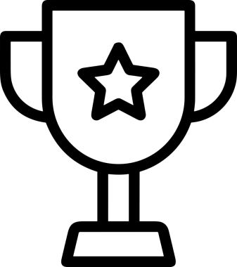 Kazanan Siyah ve Beyaz Logo Simgesi Markalaşma ve Tasarım için PNG Biçiminde