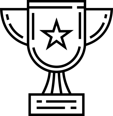 Kazanan Siyah ve Beyaz Logo Simgesi Markalaşma ve Tasarım için PNG Biçiminde