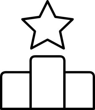 Kazanan Siyah ve Beyaz Logo Simgesi Markalaşma ve Tasarım için PNG Biçiminde