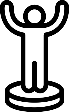 Kazanan Siyah ve Beyaz Logo Simgesi Markalaşma ve Tasarım için PNG Biçiminde