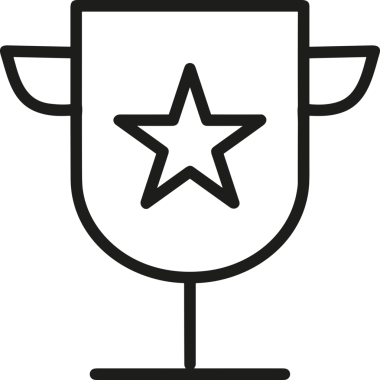 Kazanan Siyah ve Beyaz Logo Simgesi Markalaşma ve Tasarım için PNG Biçiminde